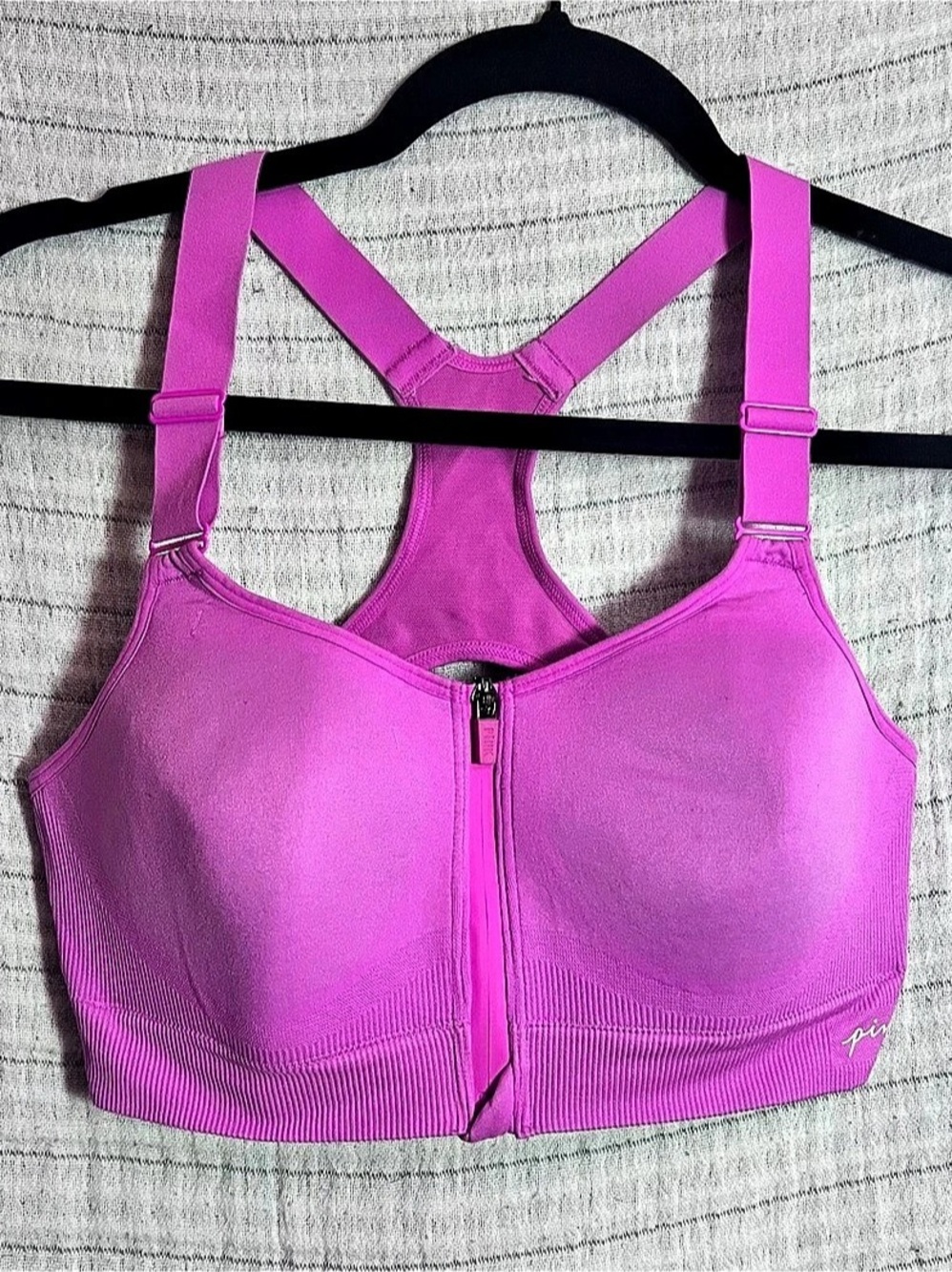 Pink Zip Front Sports Bra in Like New
